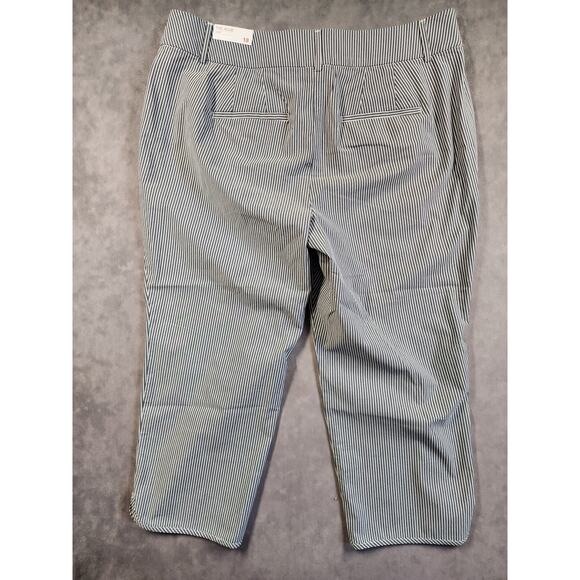 Lane Bryant The Allie Crop Pants Womnes Size 18 Blue Stripped Stretch NEW NWT - Picture 6 of 13